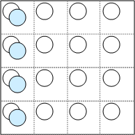 关系图类似于原始单元格，但只有第一列中的单元格包含色度 
