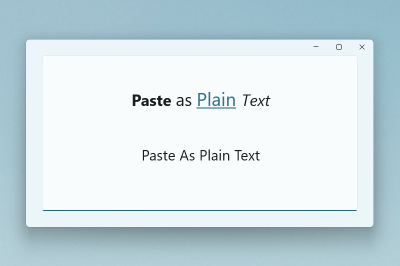 Paste as Plain Text screenshot.