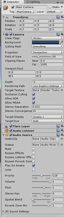 Add an Audio Source component.