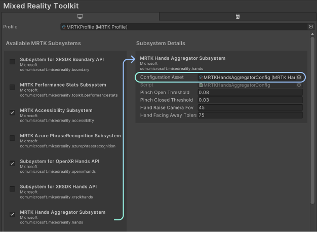 Configuring a subsystem