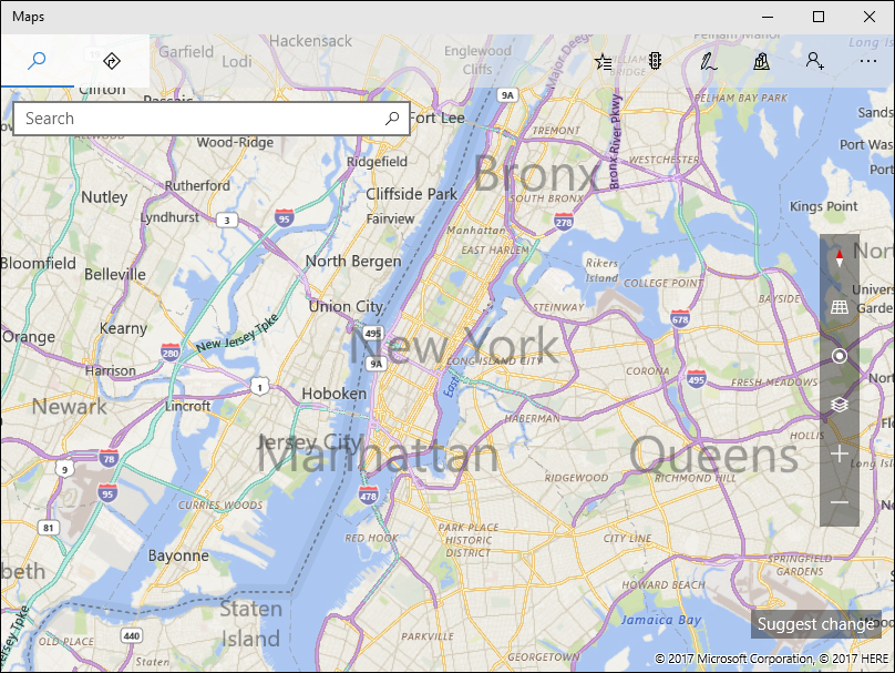 an example of the windows maps app.