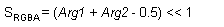 加符号 2x 运算 ( (s (rgba) = arg1 + arg 2 - 0.5) 然后左移 1) 