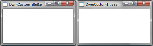 带有白色背景的标准 (左) 和扩展框架 (右) 的屏幕截图