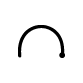 gesture in the shape of a semicircle drawn right to left