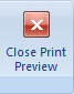 “关闭打印预览”按钮的屏幕截图 