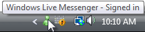 “messenger 已登录”信息提示的屏幕截图 