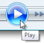按钮的屏幕截图：带工具提示的“播放”按钮的屏幕截图 