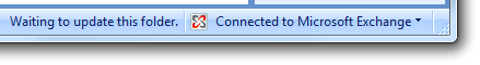 Outlook 状态栏的屏幕截图 