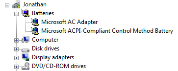 显示 Windows 资源管理器文件夹树的屏幕截图，其中选择了“行为”。