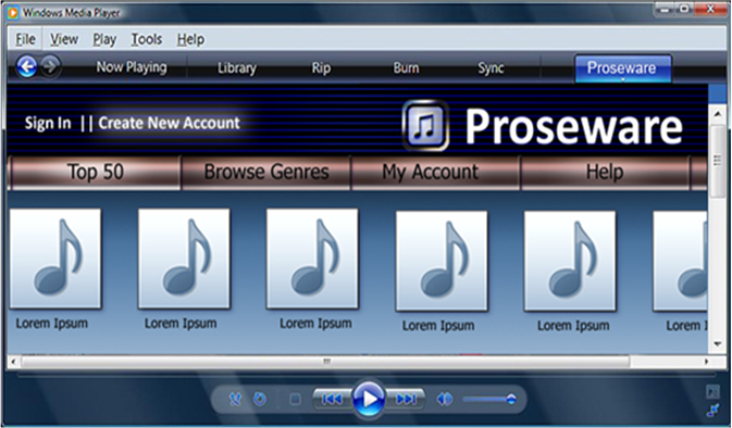 screen shot showing how to verify account setup for windows media player 11