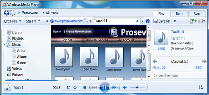 screen shot showing how to verify account setup for windows media player 12