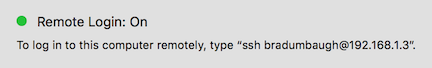 The Mac's IP address in System Preferences > Sharing The Mac's IP address in System Preferences > Sharing