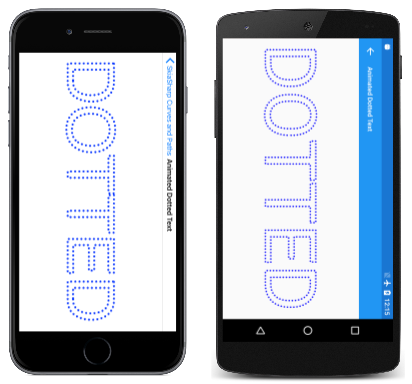 “动画虚线文本”页的三倍屏幕截图