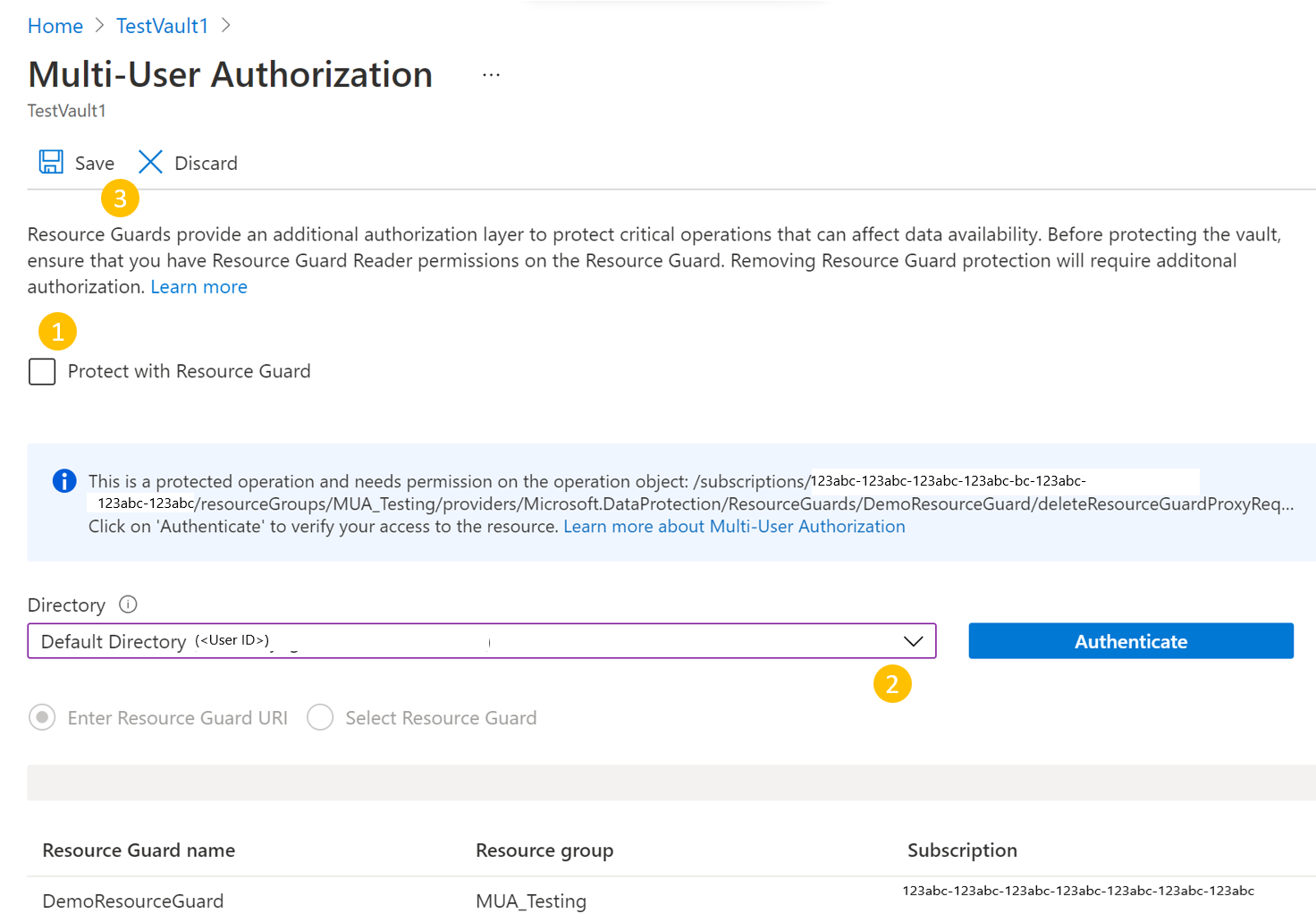 顯示如何啟用多使用者驗證的螢幕擷取畫面。