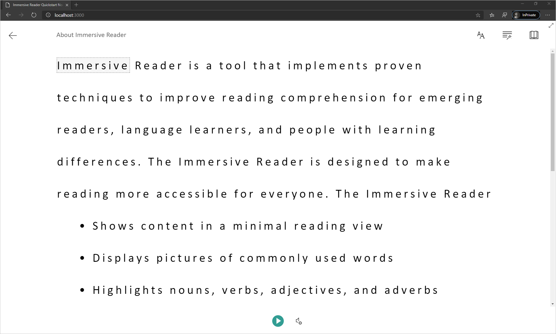 Immersive Reader - Node.js