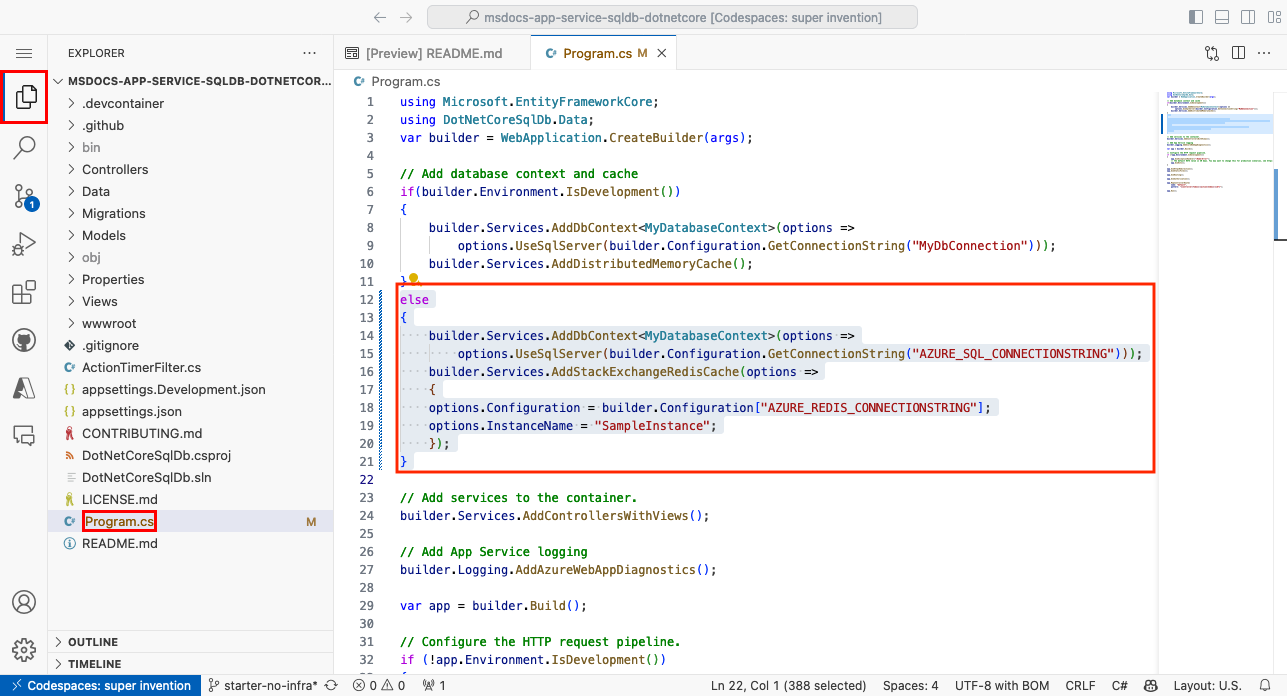 螢幕擷取畫面:顯示如何使用 GitHub Actions 設定 CI/CD。