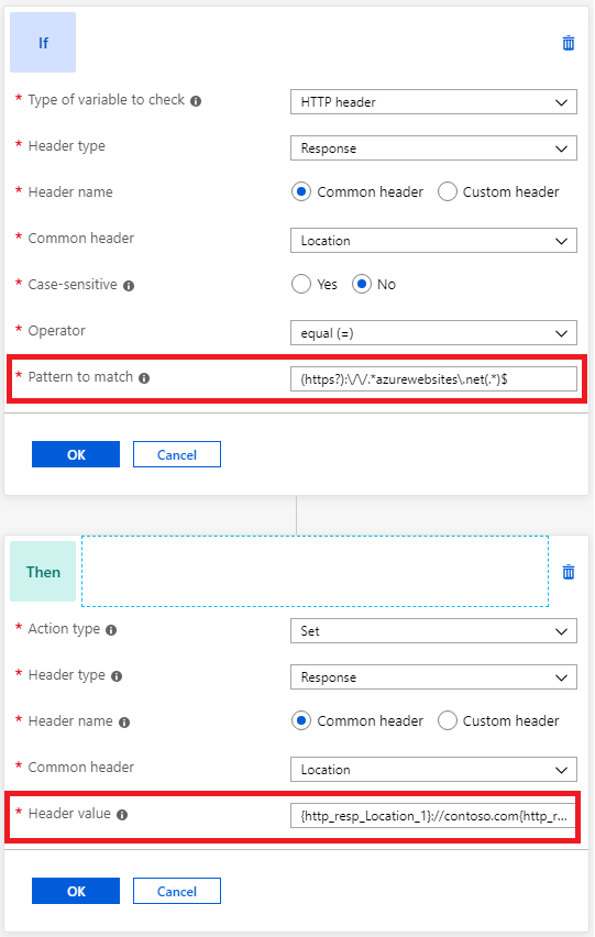 Modify location header