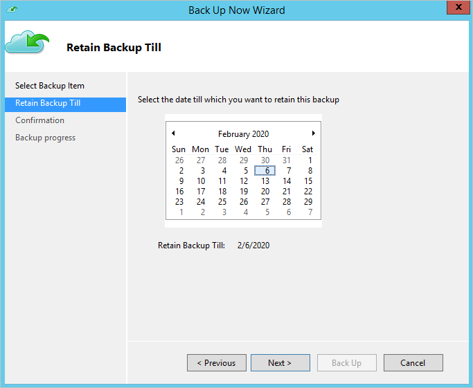 Screenshot shows how to use the calendar to customize a retention date.