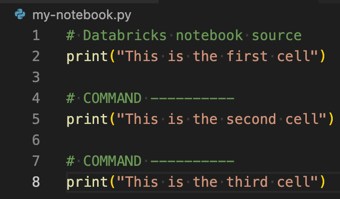 格式化為 Databricks Notebook1 的 Python 程式代碼檔案