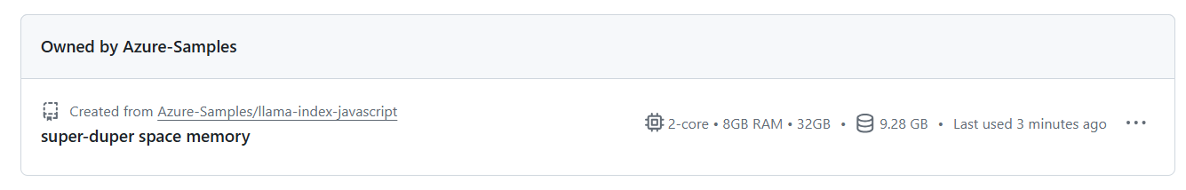 所有執行中 Codespace 的螢幕快照，包括其狀態和範本。