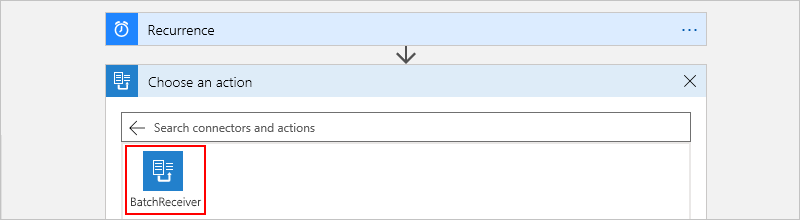 Select your batch receiver logic app