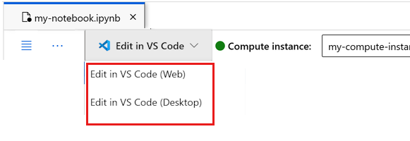 顯示如何在 VS Code 中開啟筆記本的螢幕擷取畫面。