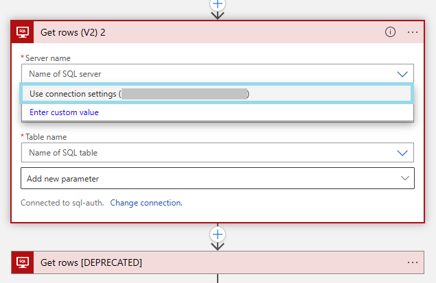 選取伺服器名稱