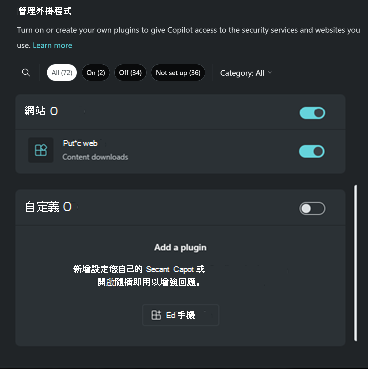 外掛自訂區塊的截圖。