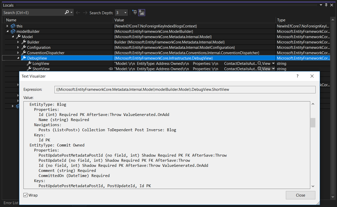 從 Visual Studio 調試程式存取模型產生器偵錯檢視