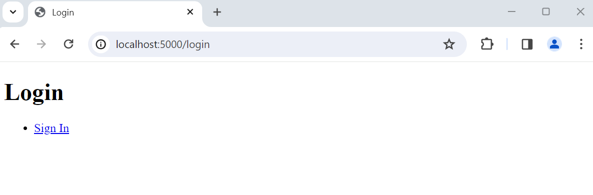 Django Web 應用程式範例登入頁面的螢幕快照。