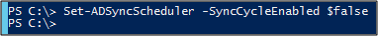 用來停用同步排程器的 PowerShell 命令