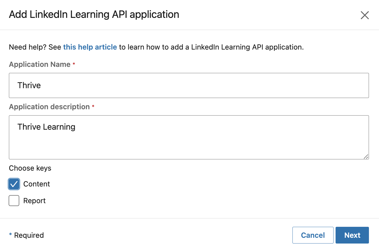 Configure API application