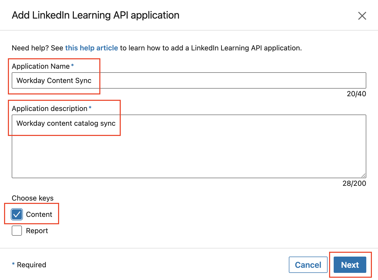 Configure API application