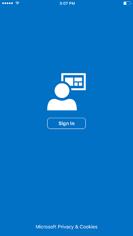 公司入口網站登入頁面，網站圖形表示前面有人員的圖示。[登入] 按鈕位於下方。底部的連結會指向 Microsoft 隱私權和 Cookie 資訊。