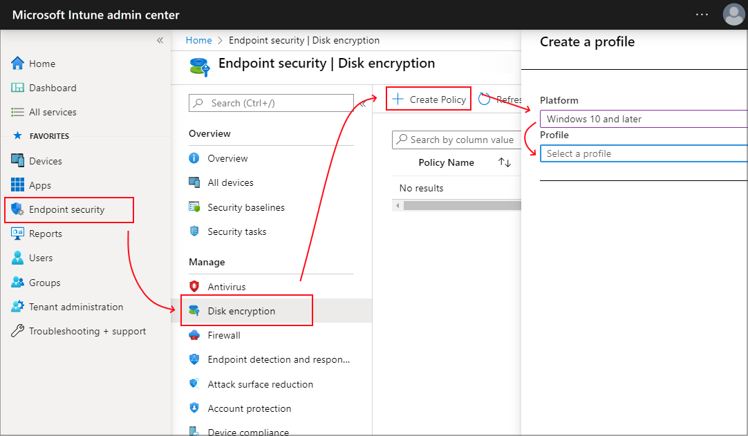 選取 BitLocker 設定檔