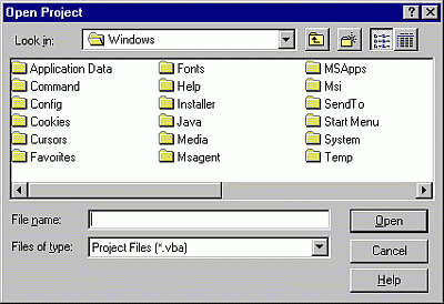 開啟專案對話框