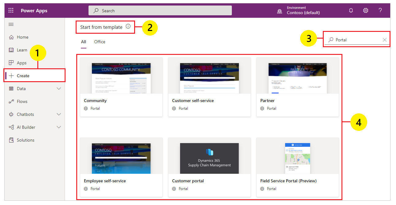 Dynamics 365 入口網站範本。