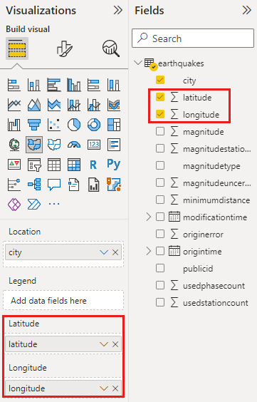 Screenshot of latitude and longitude.