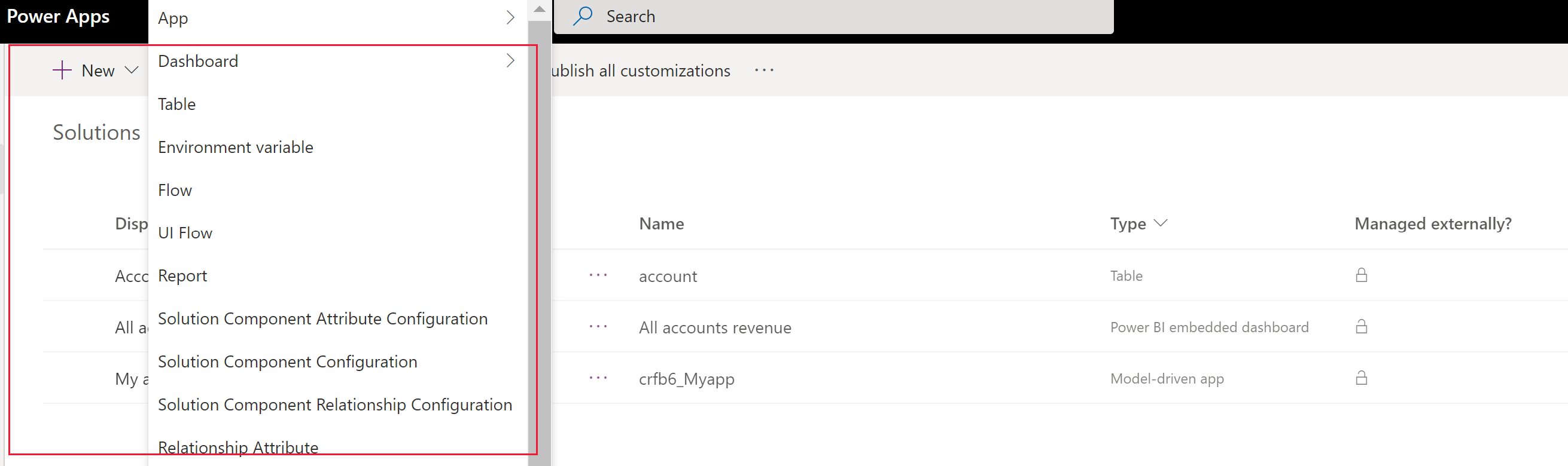 在解決方案中建立新元件 在解決方案中建立新元件。