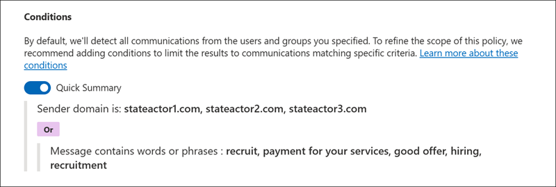 通訊合規性條件產生器範例 5.