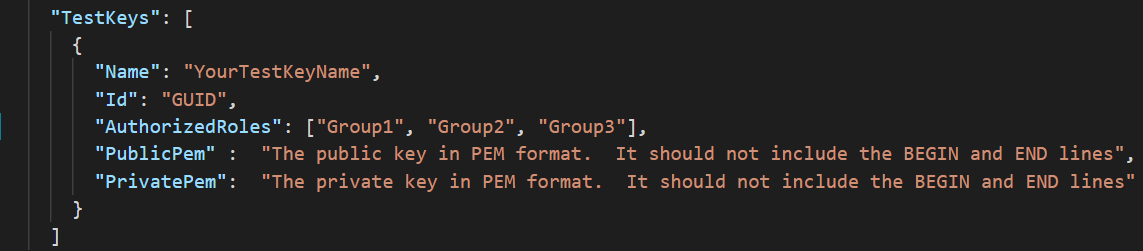 appsettings.json個顯示角色授權方法的檔案。