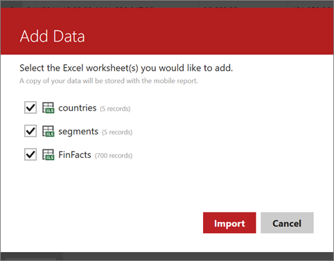 用來新增 Excel 資料的畫面控制項的螢幕擷取畫面。