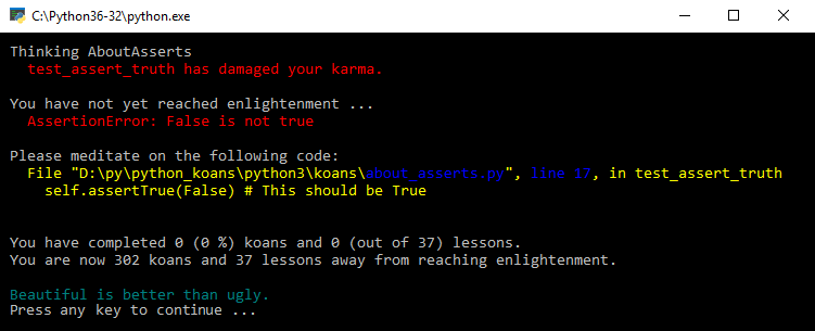 Visual Studio 針對正在執行的 Python 程式碼的程式輸出開啟的輸出視窗螢幕擷取畫面。
