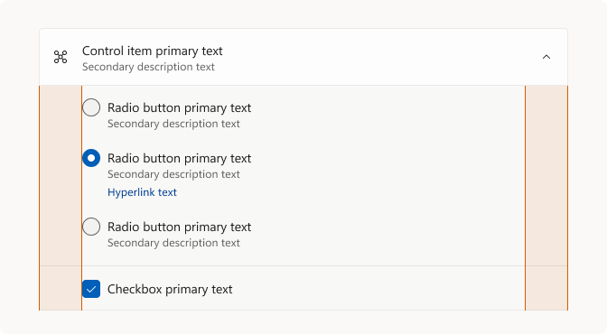 一個擴充器內部控制項對齊的例子。