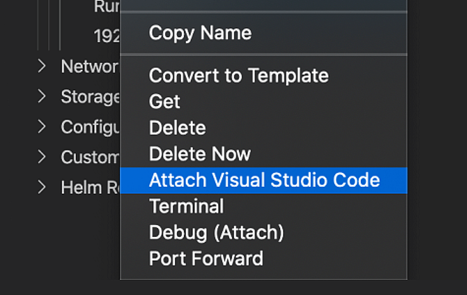 VSCode 附加 Docker 螢幕快照