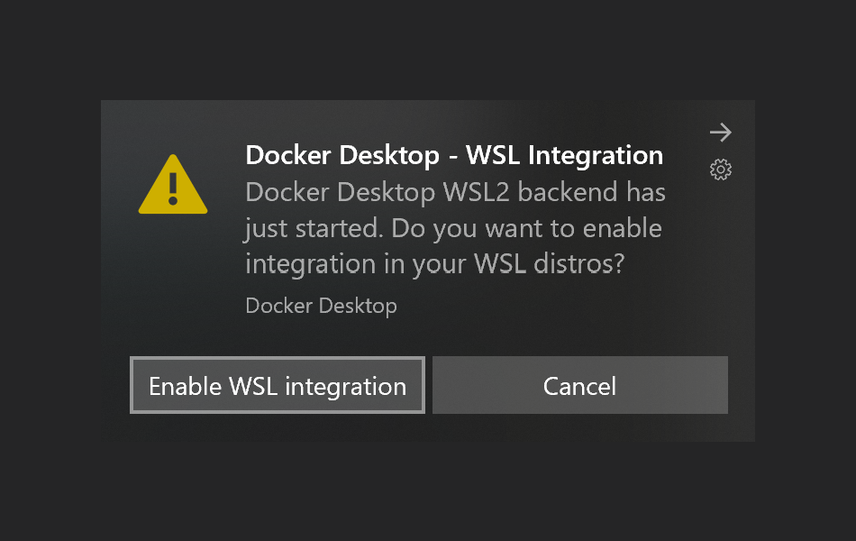 VSCode Docker Desktop 搭配 WSL 螢幕快照