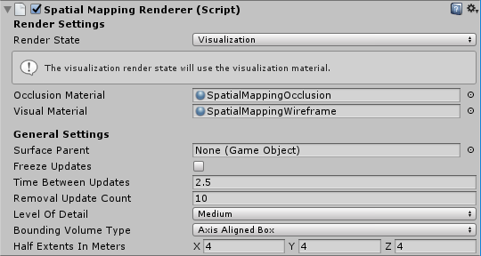 Unity 中的空間映射渲染器