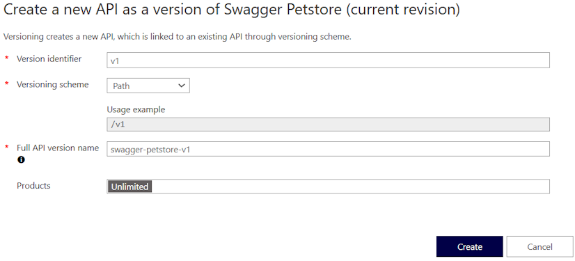 螢幕快照顯示在入口網站中建立新版本的視窗。