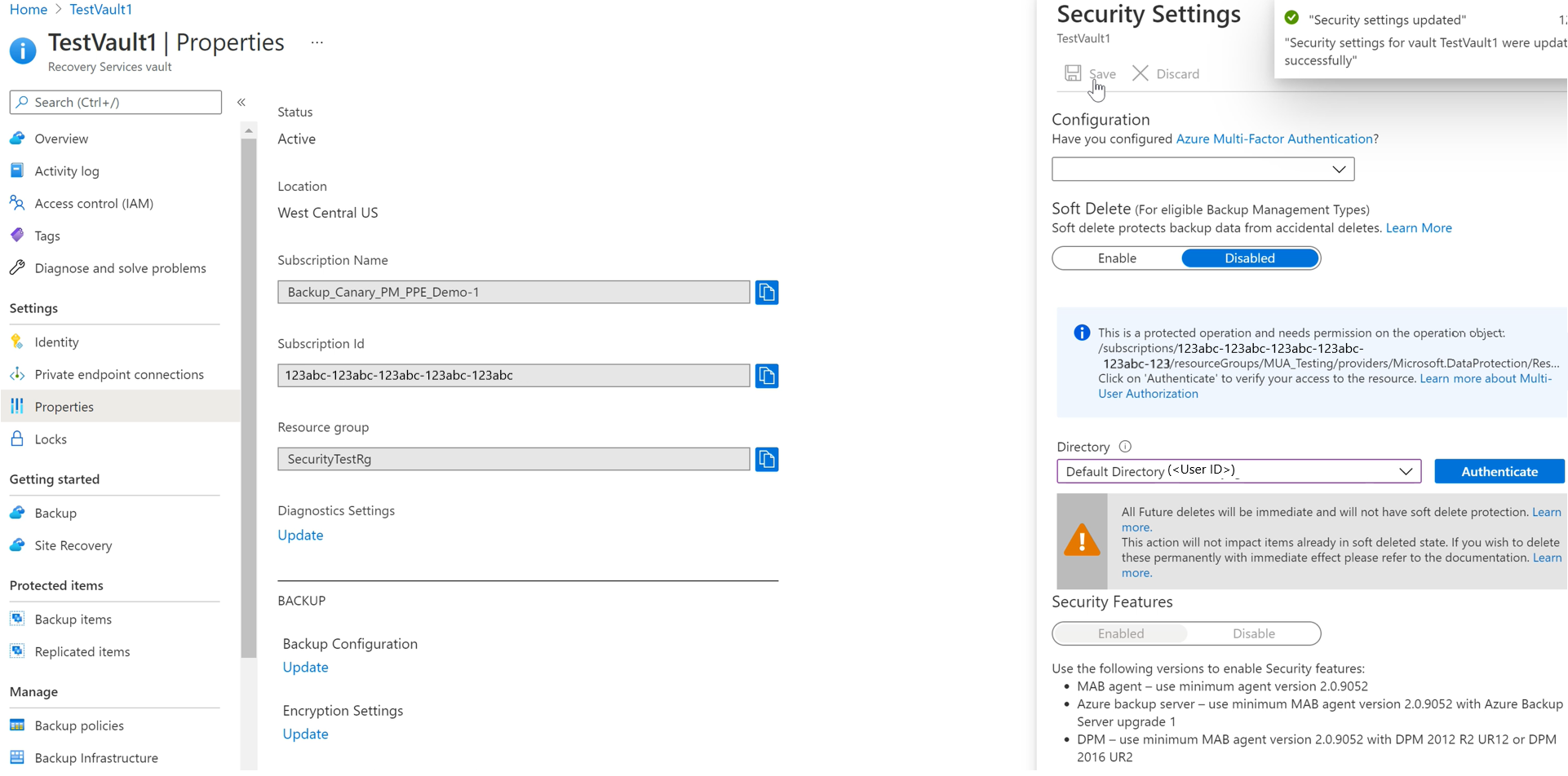 顯示停用虛刪除的螢幕擷取畫面。