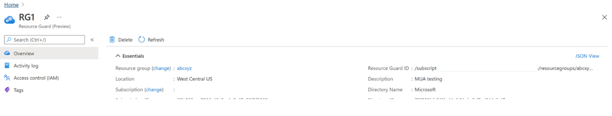 顯示資源防護的螢幕擷取畫面。